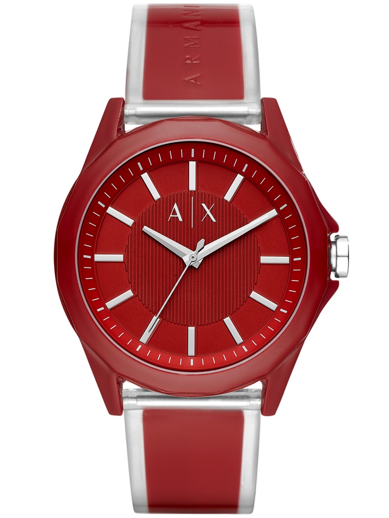 armani exchange red watch