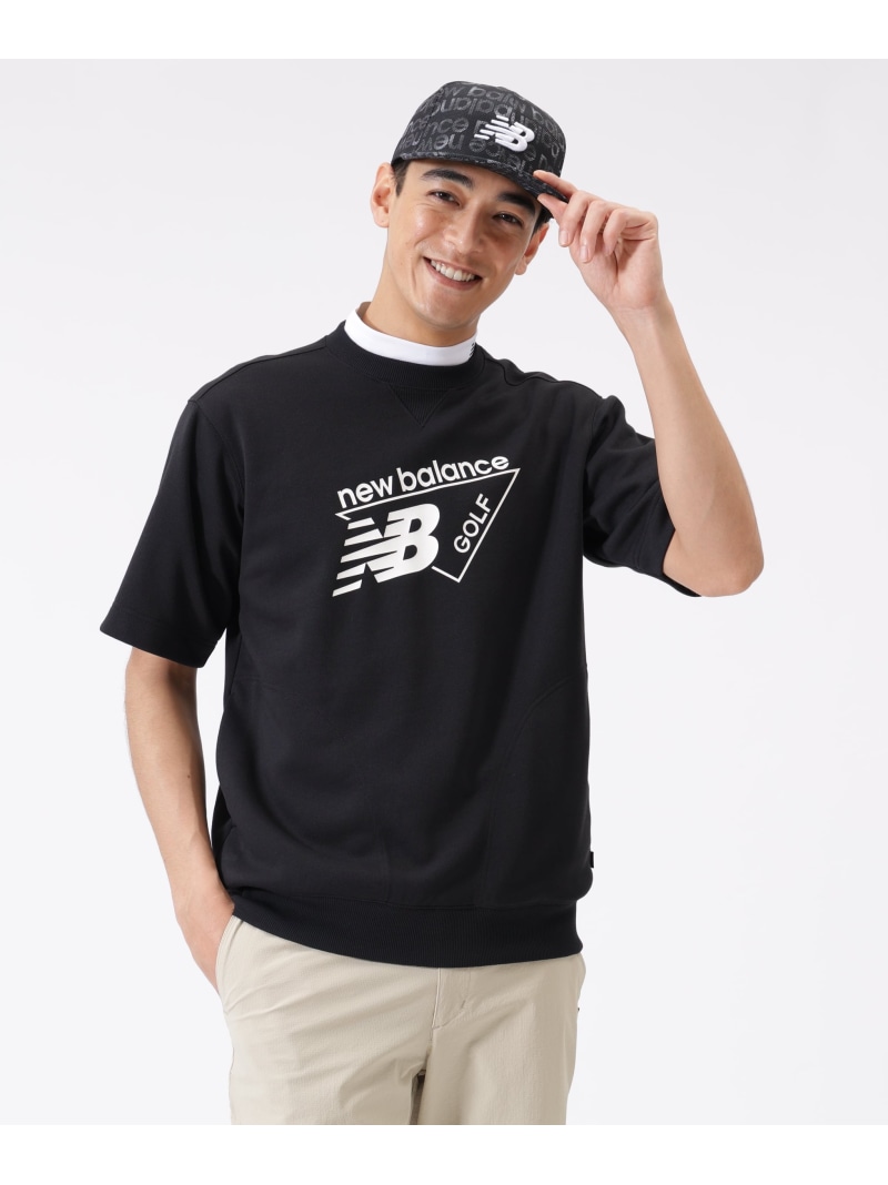 New Balance Golf ハーフスリーブ スウェット クルーネック プルオーバー (MENS) ニューバランスゴルフ トップス スウェット・トレーナー ブラック ホワイト カーキグリーン【送料無料】