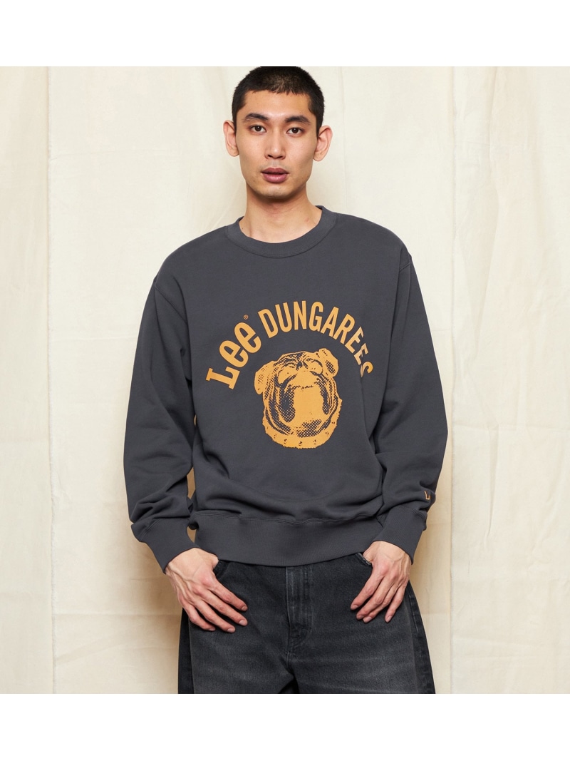 【SALE／10%OFF】Lee Lee 【親子繋がり】ブルドッグプリントスウェット エドウインオンラインモール トップス スウェット・トレーナー 薄墨色 白いこと【RBA_E】【貨物輸送無料】