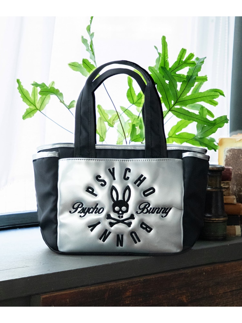 Psycho Bunny [GOLF]サークルロゴ ラウンドバッグ サイコバニー バッグ ショルダーバッグ ブラック ホワイト シルバー【送料無料】