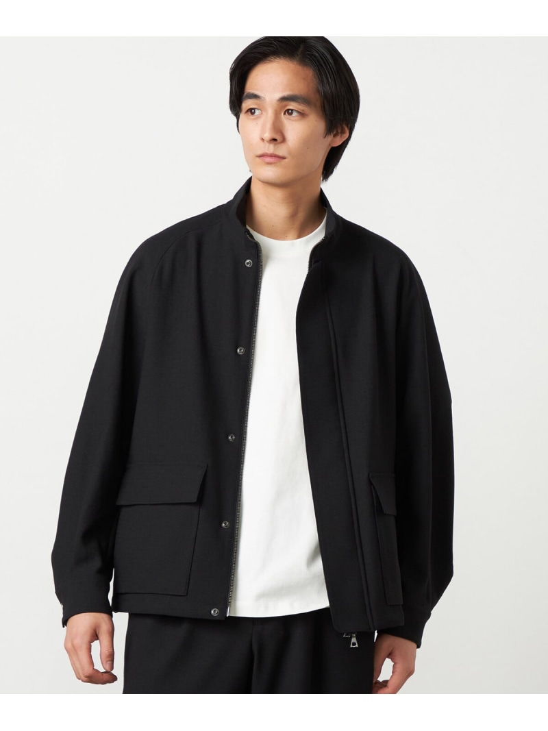 COMME CA ISM 【セットアップ対応】EVALET ポリエステル ブッチャー スイングトップ ブルゾン コムサイズム ジャケット・アウター ブルゾン・ジャンパー カーキグリーン ブラック【送料無料】