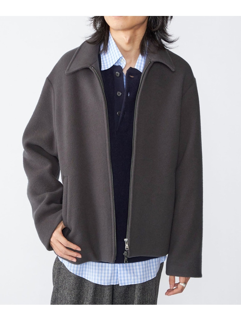 【SALE/40%OFF】SHIPS MEN SHIPS: メルトン ジップ ブルゾン シップス ジャケット・アウター ブルゾン・ジャンパー ネイビー グレー ブラウン【RBA_E】【送料無料】
