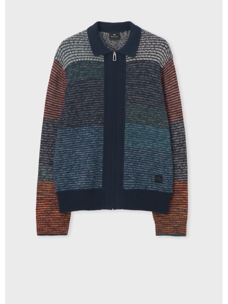 なおなお書き Paul Smith マルチ間借り人 ジップニットブルゾン 極点・スミス トップス 編み物 米国海軍【貨物輸送無料】