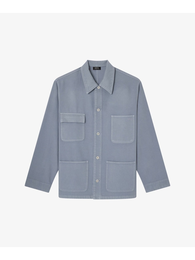 A.P.C. ルーズフィットオーバーシャツジャケット アー・ぺー・セー ジャケット・アウター テーラードジャケット・ブレザー 青色【貨物輸送無料】
