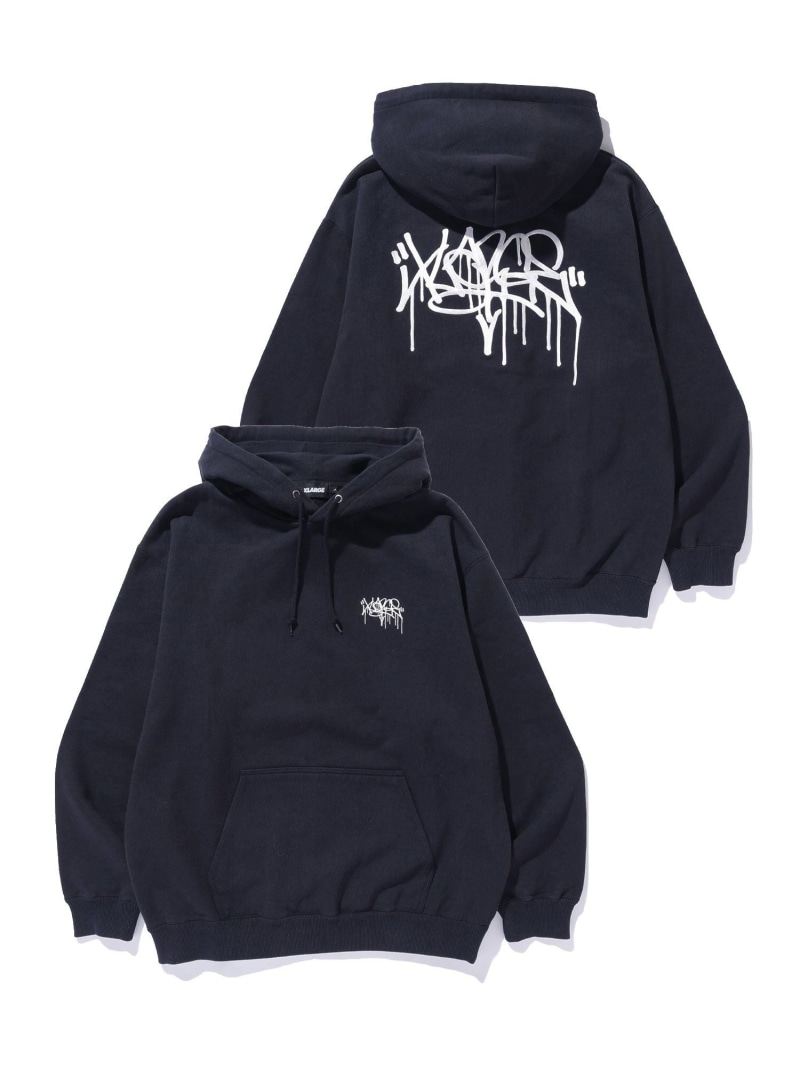 XLARGE TAGGING PULLOVER HOODED SWEAT エクストララージ トップス スウェット・トレーナー 黒いこと【貨物輸送無料】