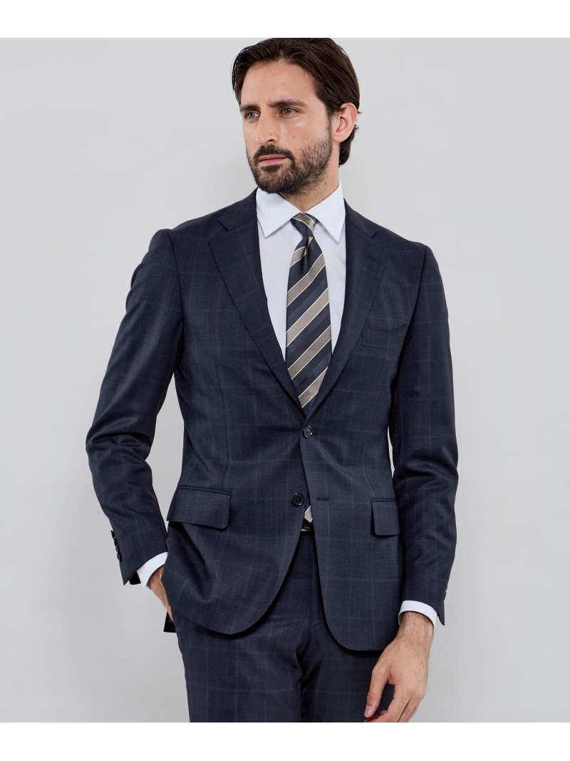 MACKINTOSH LONDON 【NEW BRIDGE】Super150\u0027s コンビネーションチェックネイビースーツ マッキントッシュ 英国の首都 背広・フォーマル 背広上衣 米国海軍【貨物輸送無料】