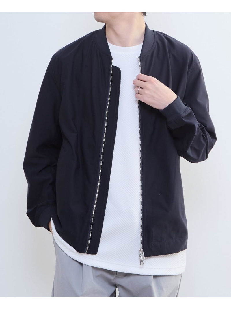 MEN'S MELROSE サークルストレッチフライトジャケット ｜ 軽量 / ストレッチ / 吸水速乾 メンズメルローズ ジャケット・アウター ブルゾン・ジャンパー ネイビー ベージュ グレー【送料無料】