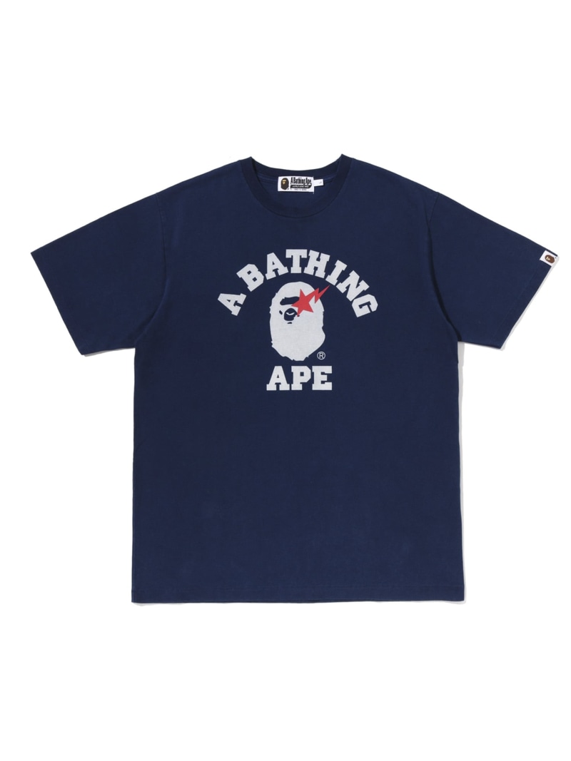A BATHING APE COLLEGE INDIGO TEE ア ベイシング エイプ トップス カットソー・ティーシャツ 米国海軍【貨物輸送無料】