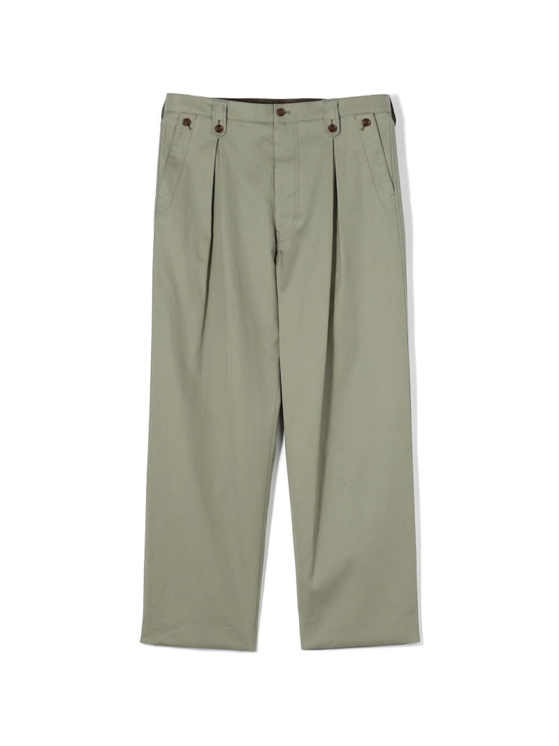 TOMORROWLAND MEN 60/2コットンギャバジン 1タックペグトップパンツ トゥモローランド パンツ チノパンツ ベージュ グリーン ネイビー【送料無料】