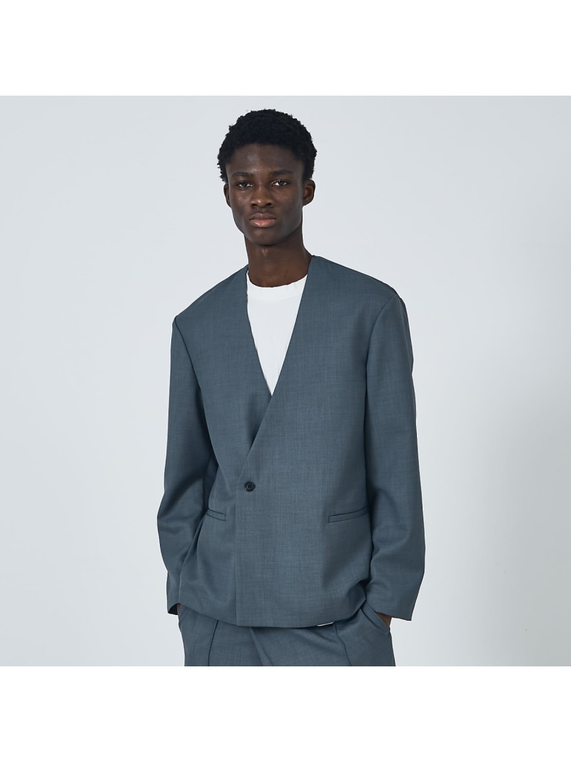 【SALE/30%OFF】5351POUR LES HOMMES 【セットアップ対応】セミダブル ノーカラー ジャケット ゴーサンゴーイチプールオム ジャケット・アウター ノーカラージャケット ブラック ブルー【RBA_E】【送料無料】| Fashion Men