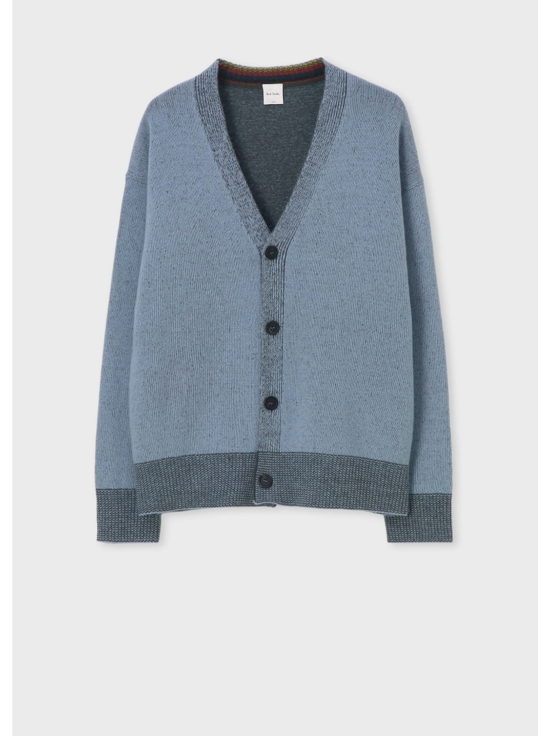 Paul Smith 対比作目 ジレー 極点・スミス トップス 編み物 薄墨色 黒いこと【貨物輸送無料】