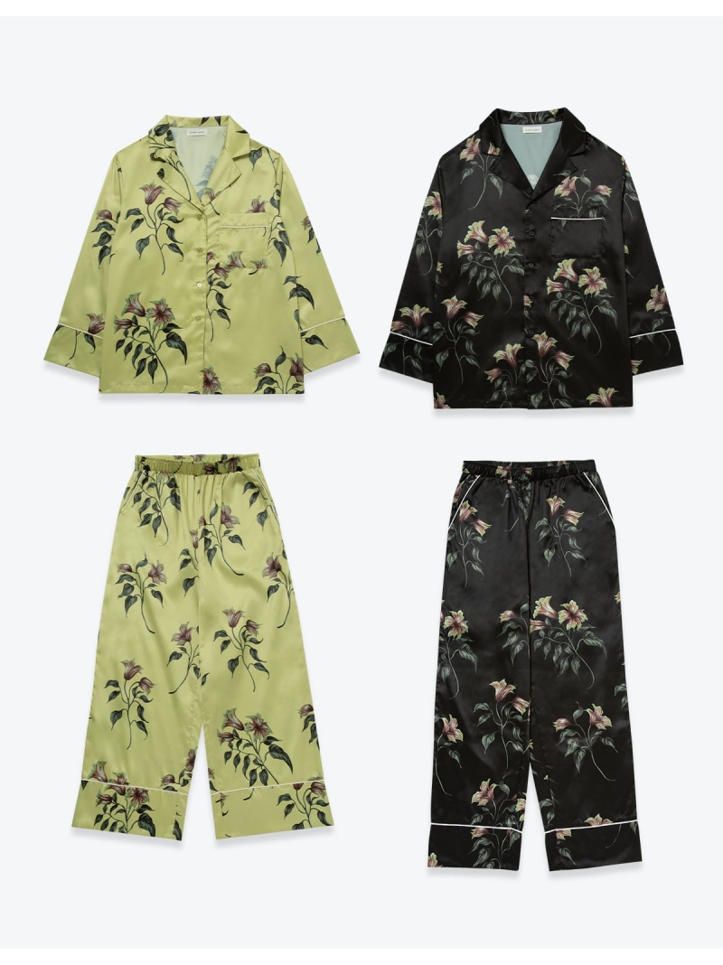 【SALE／40%OFF】SLEEPY SLEEPY ペチュニアフラワーパジャマ長袖セット【ペアパジャマ/限定BOX付】 スリーピー スリーピー インナー・ルームウェア パジャマ ブラック イエロー【RBA_E】【送料無料】
