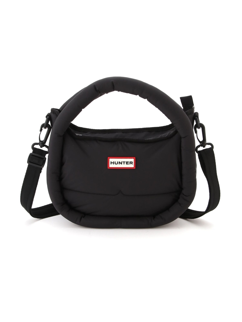 【SALE／40%OFF】HUNTER (U)フレイムド パファー ミディ ホーボー ハンター バッグ ショルダーバッグ ブラック ホワイト【RBA_E】【送料無料】