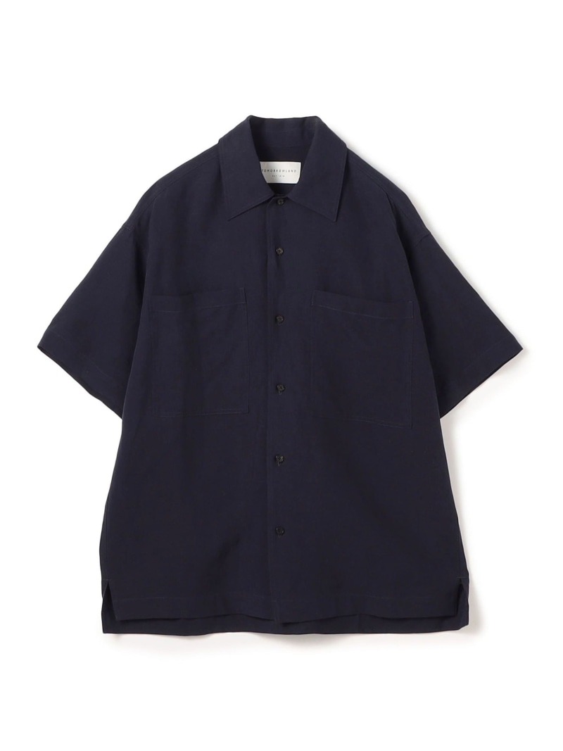 【SALE／30%OFF】TOMORROWLAND MEN セルロースリネン ダブルポケット ハーフスリーブシャツ トゥモローランド トップス シャツ・ブラウス ホワイト ブラウン ネイビー【RBA_E】【送料無料】｜ Fashion Men