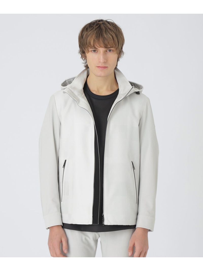 BLACK LABEL CRESTBRIDGE 【BLACK lab.】シャドーチェックハイブリッドパーカー ブルーレーベル / ブラックレーベル・クレストブリッジ ジャケット・アウター ブルゾン・ジャンパー ネイビー ベージュ グレー【送料無料】