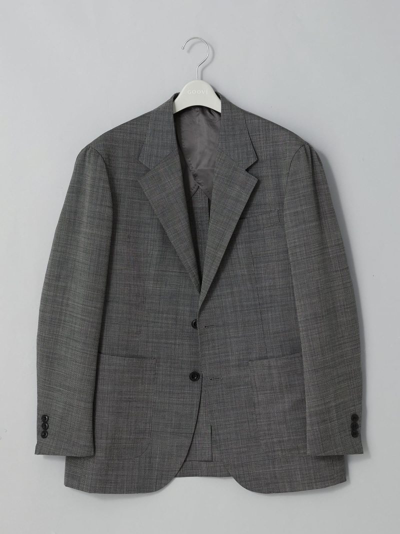 【SALE/30%OFF】SUIT SQUARE GOOVI ジャケット ウールモヘア トロピカルシャンブレー 織柄 スーツ スクエア スーツ・フォーマル スーツジャケット グレー【RBA_E】【送料無料】| Fashion Men