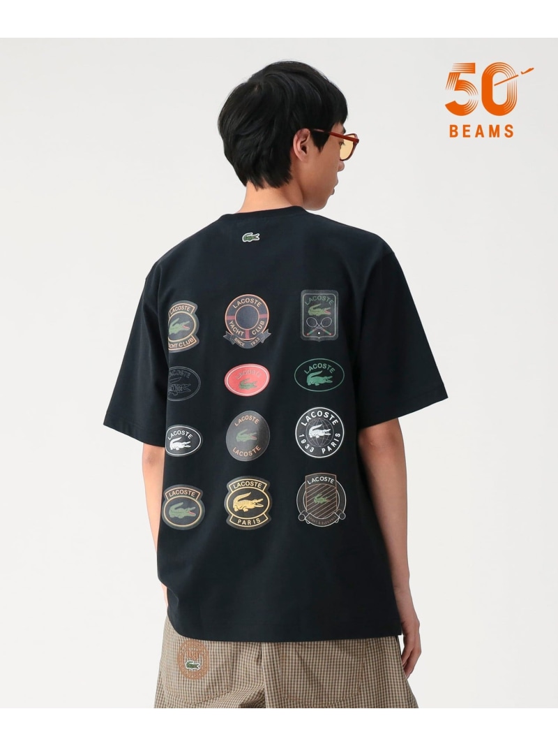 BEAMS BEAMS｜【別注】LACOSTE / アーカイブ徽章 プルオーバー｜メンズ トップス 半袖 プルオーバー カットソー｜ラコステ ビームス 50周年 共同研究｜オーガニックコットン｜一風変わった相応う ゆったり｜春夏 ビームス メン トップス カットソー・プルオーバー【貨物輸送無料】