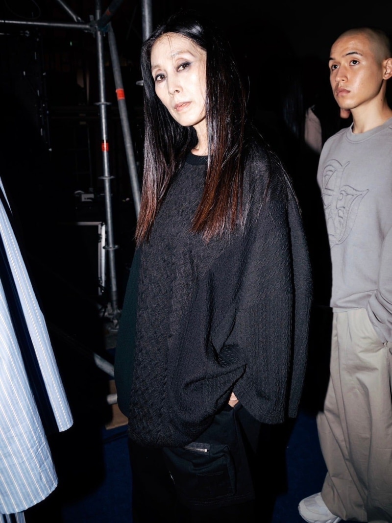 AJOBYAJO 【AJOBYAJO】Knit Mixed Wide Top ネバーマインドザエックスユー／チカシツプラス トップス カットソー・Tシャツ ブラック グリーン【送料無料】