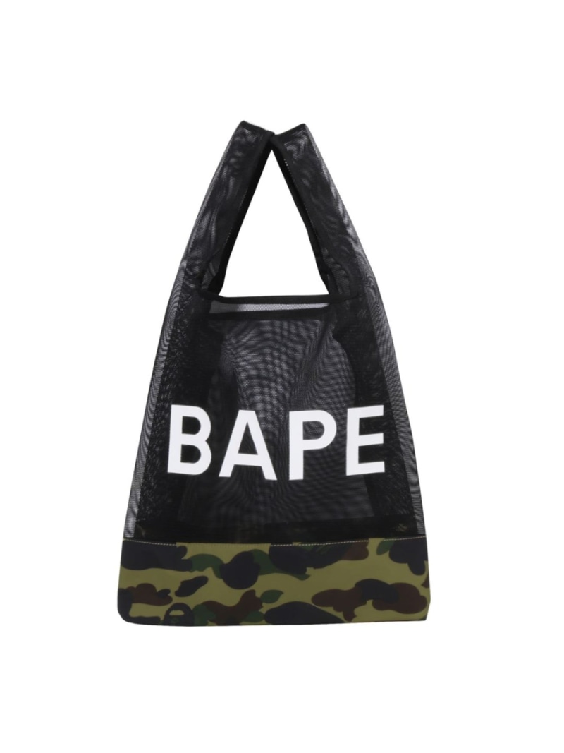 A BATHING APE 1ST CAMO MESH BAG ア ベイシング エイプ バッグ トートバッグ イエロー グリーン【送料無料】