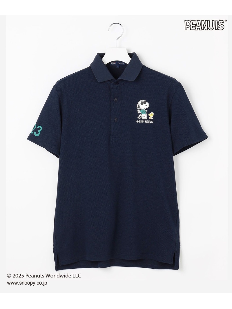 ラコステ ピーナッツ コラボ ゴルフ ポロシャツ スヌーピー ネイビー