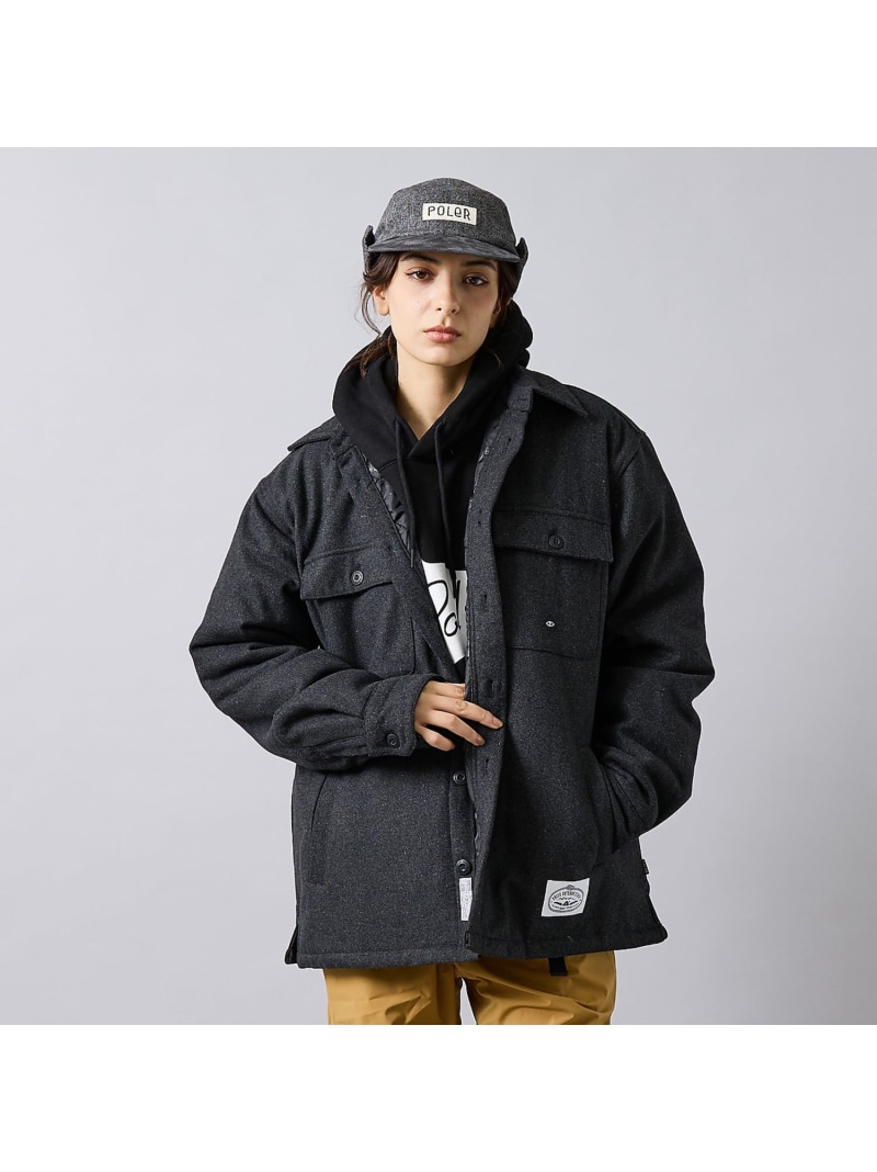 ABAHOUSE LASTWORD 【POLER / ポーラー】 INSULATED WOOL OVERSHIRT アバハウス ジャケット・アウター その他のジャケット・アウター ブラック【送料無料】