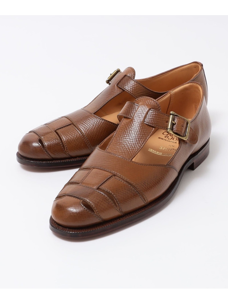 SHIPS MEN 【SHIPS別注】CROCKETT&JONES: CORDOVAN RUSSIA/HATCH グルカサンダル シップス シューズ・靴 サンダル カーキグリーン ブラック ブラウン【送料無料】