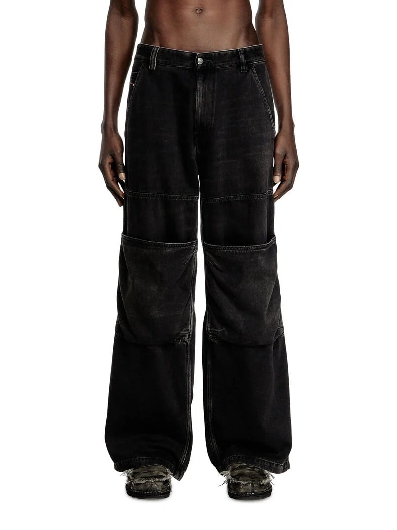 新品 DIESEL ストレートデニム リップド加工 Dロゴ D-Martia DIESEL ディーゼル D-MARTIA-S マーシャ レギュラー ストレート