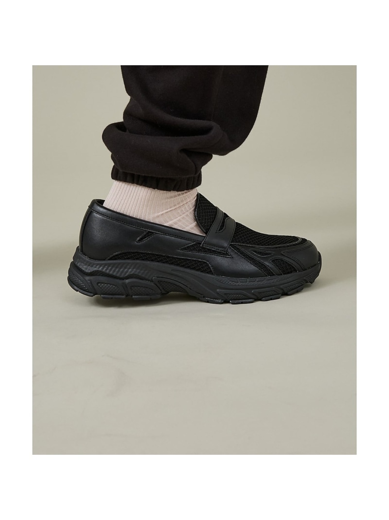 ABAHOUSE LASTWORD BLACK LOAFER SNEAKERS / ブラック ローファースニーカー/ アバハウス シューズ・靴 スニーカー ブラック【送料無料】| Fashion Men