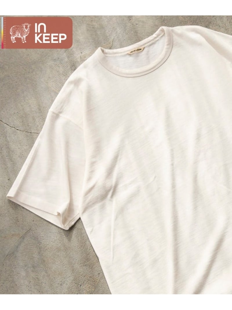 FREAK'S STORE SUPER MERINO WOOL×INKEEP クルーネック ショートスリーブ Tシャツ フリークスストア トップス カットソー・Tシャツ ブラック ホワイト【送料無料】
