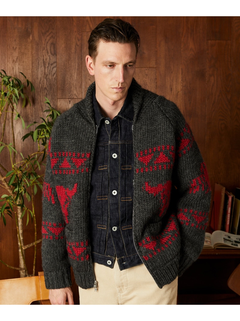 【SALE／20%OFF】Schott COWICHAN KNIT/カウチンニット 打つこと トップス 編み物 薄墨色 黒いこと【RBA_E】【貨物輸送無料】