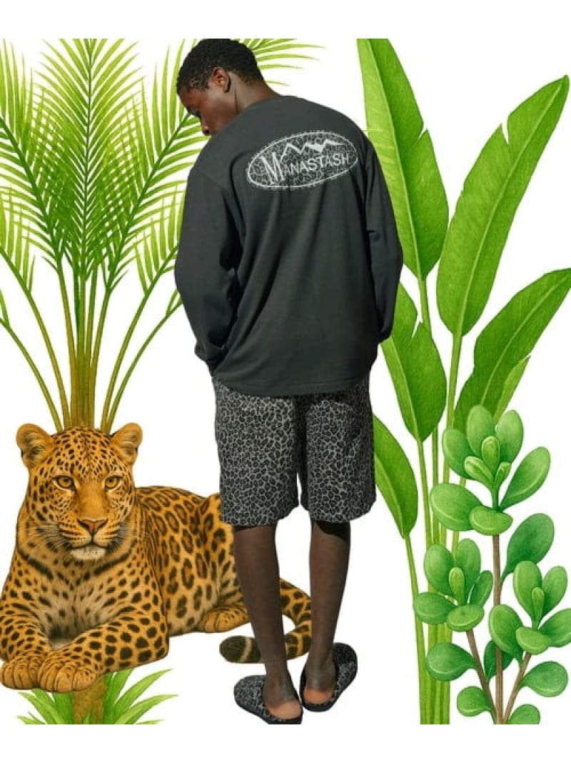 【SALE／30%OFF】SELECT BRANDS MANASTASH×A-KLASS/マナスタッシュ×エイ位置付け HEMP TWILL SHORT LEOPARD(MENS)*セットアップ相応う 万力サクラ色 ズボン下 余分の物のズボン下 黒いこと 赤銅色【RBA_E】【貨物輸送無料】