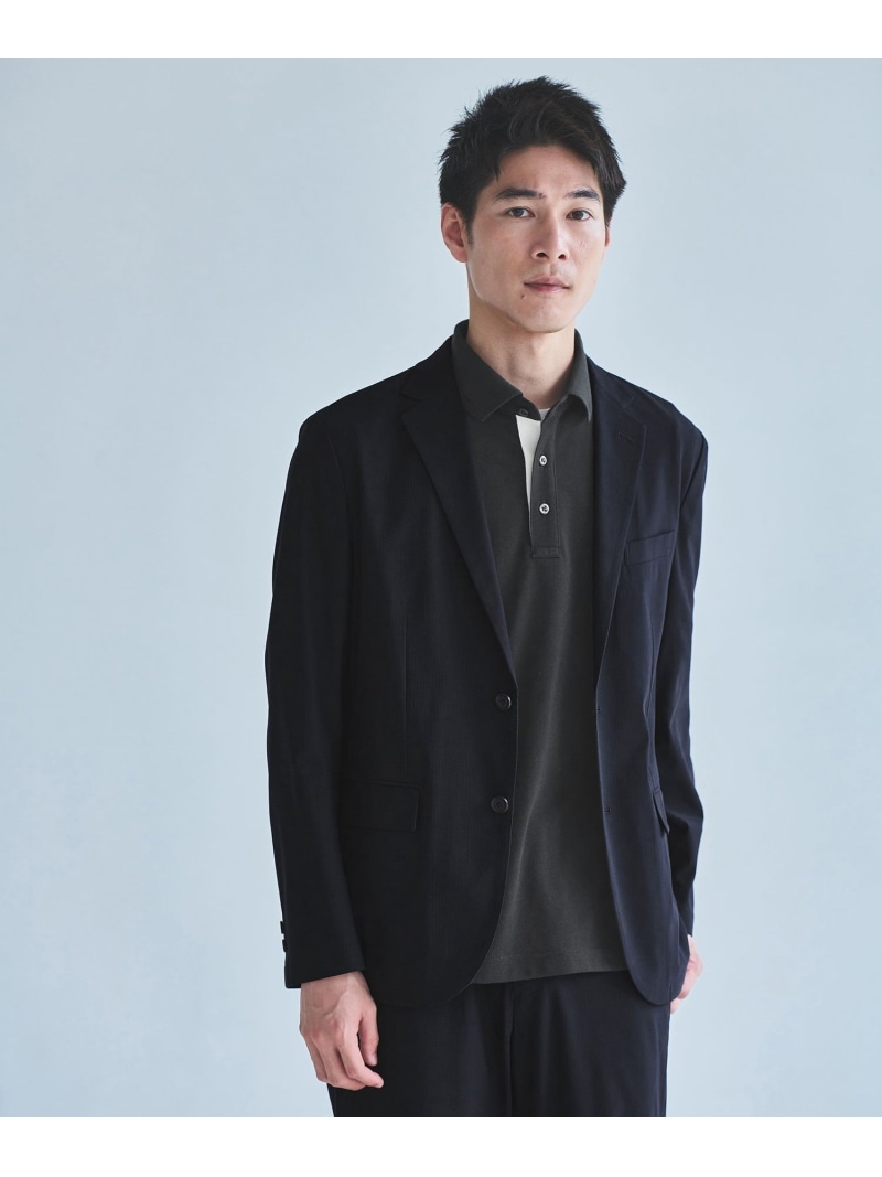 【SALE／50%OFF】UNITED ARROWS green label relaxing BREEZY トリコット ナロージャケット -ストレッチ・通気性- ユナイテッドアローズ アウトレット ジャケット・アウター テーラードジャケット・ブレザー ネイビー グレー【RBA_E】【送料無料】