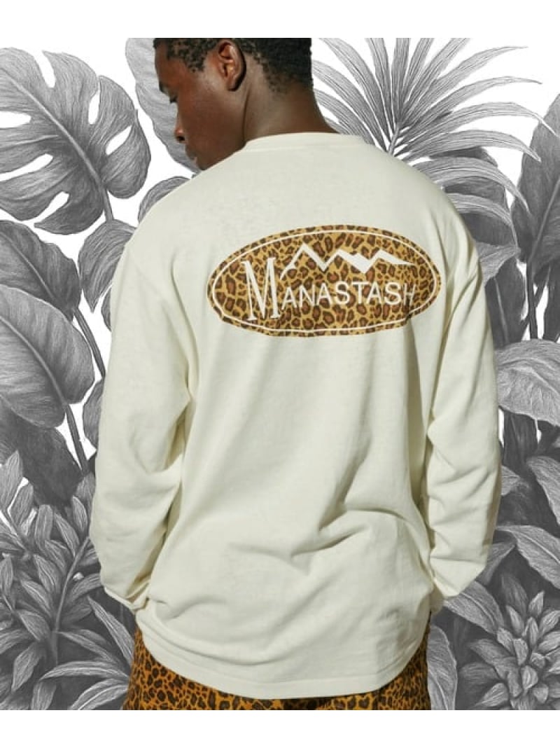 SELECT BRANDS MANASTASH×A-KLASS/マナスタッシュ×エイクラス HEMP LS TEE LEOPARD LOGO(MENS) ジャックローズ トップス カットソー・Tシャツ ホワイト ブラック【送料無料】