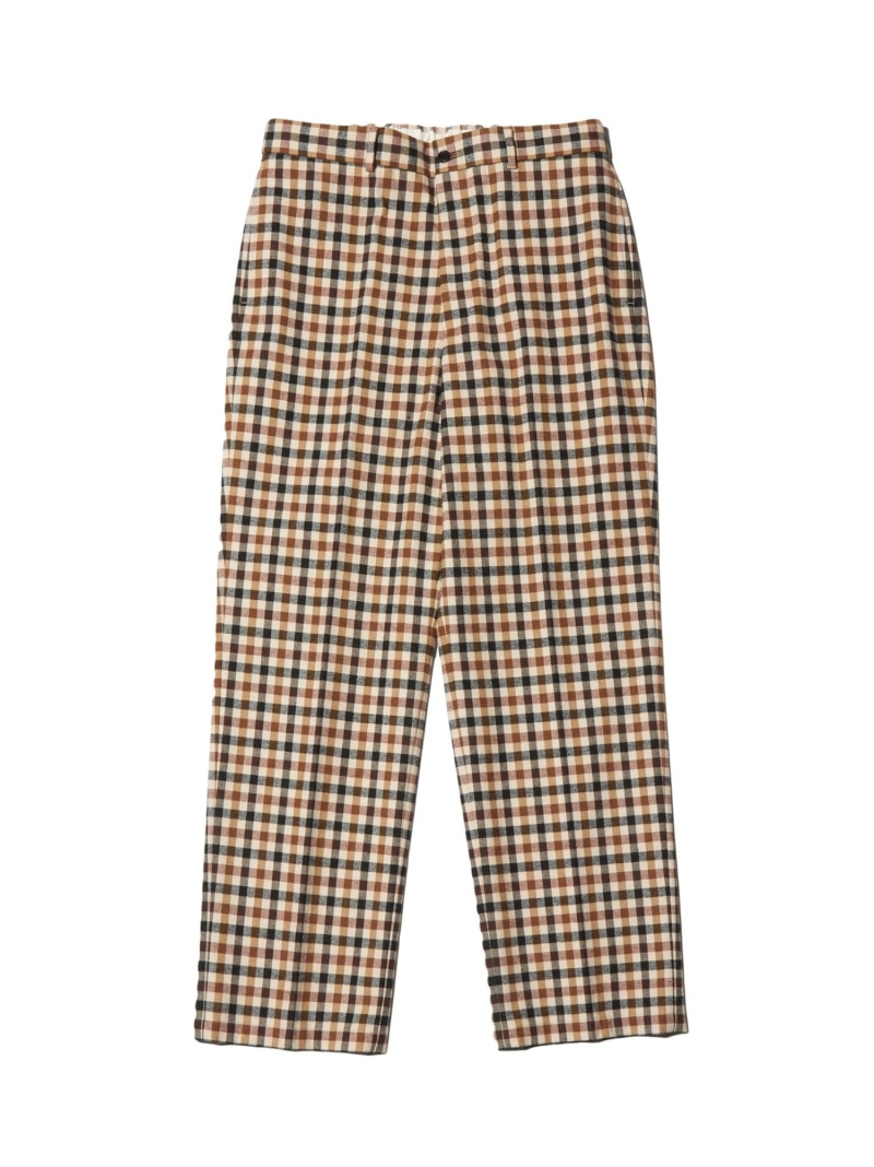 【SALE／30%OFF】J.PRESS カシミヤタッチワイド イージーチェックパンツ ジェイ押しつける ズボン下 余分の物のズボン下 赤銅色【RBA_E】【貨物輸送無料】