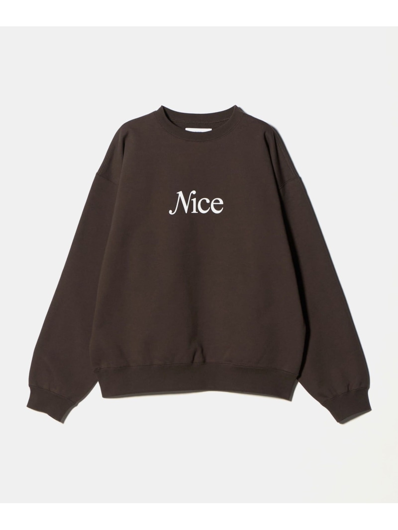 【SALE／30%OFF】NICE WEATHER ＜NICE WEATHER＞シグネチャーロゴ クルーネック スウェットプルオーバー ビューティー＆ユース ユナイテッドアローズ トップス カットソー・Tシャツ グリーン グレー【RBA_E】【送料無料】