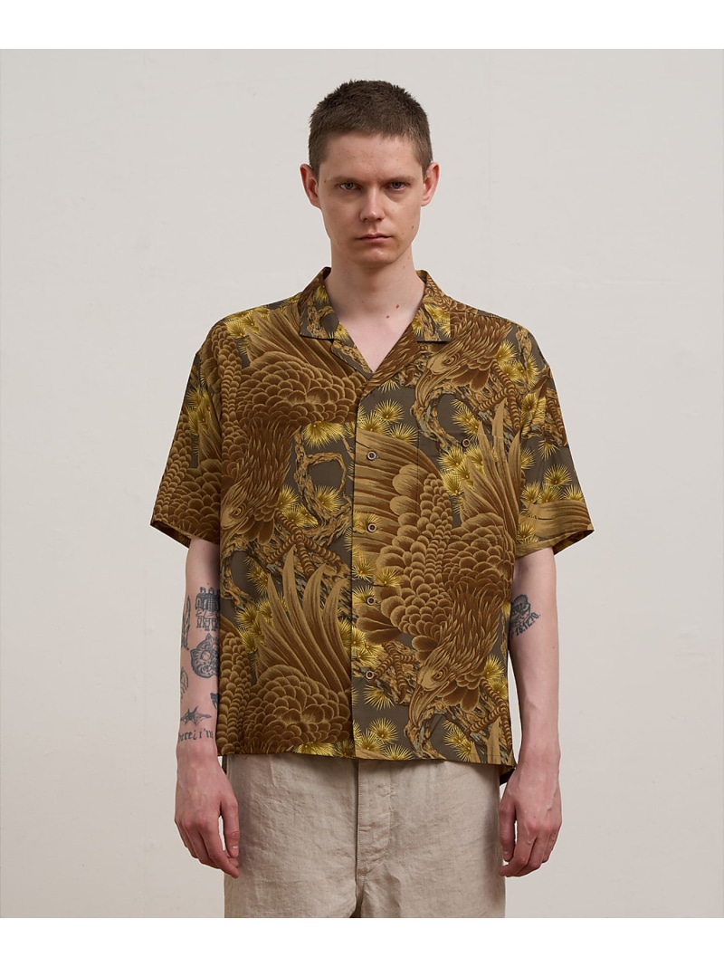 Nigel Cabourn 【堅苦しさ】ナイジェル・ケーボン / MAN / アロハシャツ - 鷲 ナイジェル・ケーボン トップス プルオーバー・トップ【貨物輸送無料】