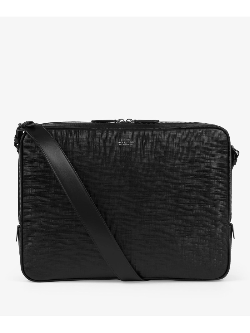 SMYTHSON Panama Slim Messenger Bag スマイソン バッグ ビジネスバッグ・ブリーフケース ブラック【送料無料】｜ Fashion Men