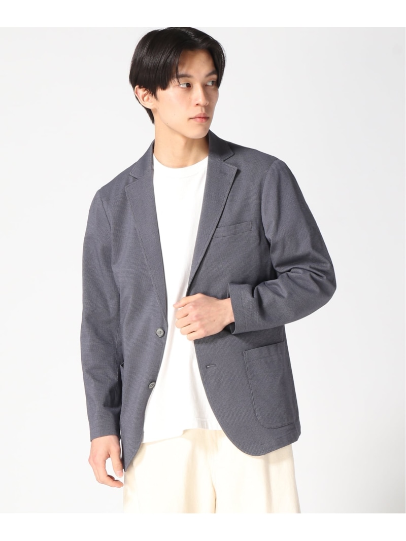 【SALE／20%OFF】CROCODILE (M)ジャージー ストレッチ テーラードジャケット クロコダイル ジャケット・アウター テーラードジャケット・ブレザー ネイビー ベージュ【RBA_E】【送料無料】