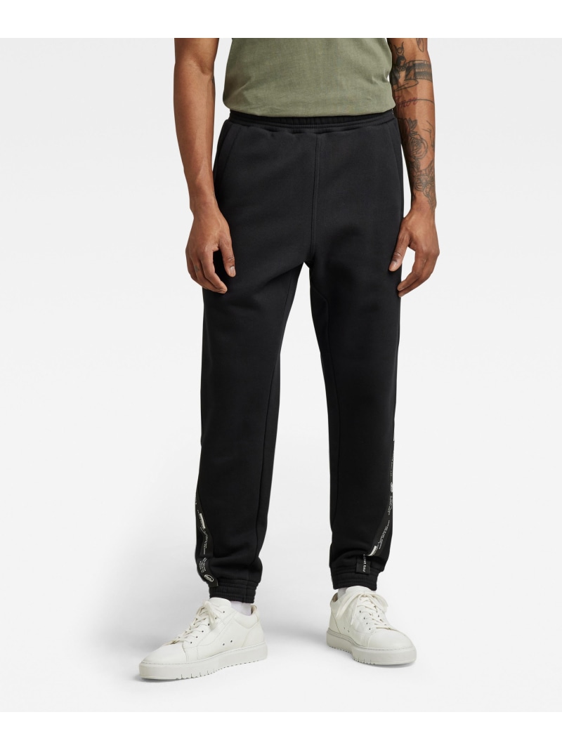 【SALE/30%OFF】G-Star RAW 【公式ショップ】LOGO TAPE SWEAT PANTS/ロゴテープデザインスウェットパンツ ジースターロゥ パンツ ジャージ・スウェットパンツ ブラック【RBA_E】【送料無料】| Fashion Men