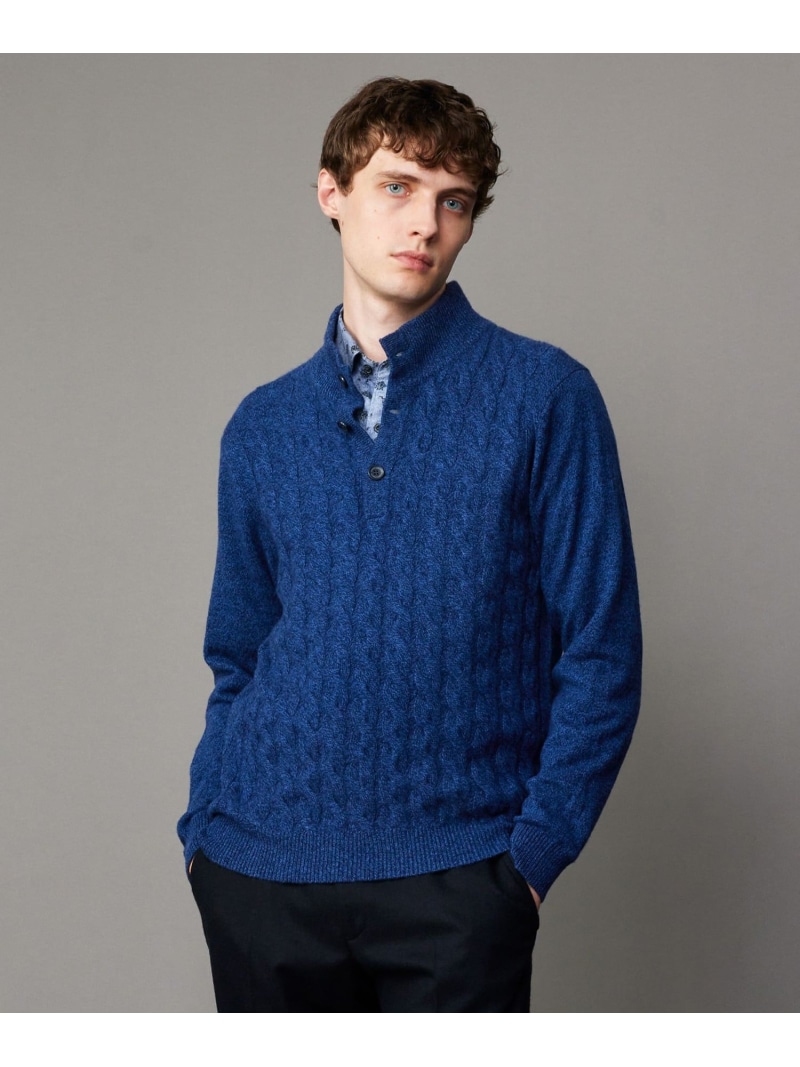 【SALE／30%OFF】JOSEPH ABBOUD 【キングサイズ・カシミール混/洗える】カシミール雑ぜ合わせる ハイネック ティーシャツ 編み物 ジョセフアブード トップス 編み物 白いこと 薄墨色 赤いこと パープル 青み【RBA_E】【貨物輸送無料】