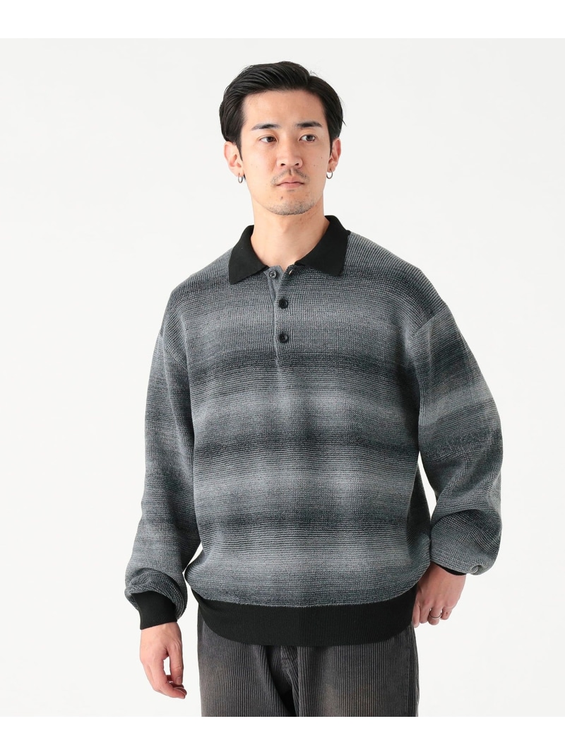 【SALE／40%OFF】B:MING by BEAMS 12ゲージ グラデーション ニット ポロ ビーミング ライフストア バイ ビームス トップス ニット ベージュ ブラック【RBA_E】【送料無料】