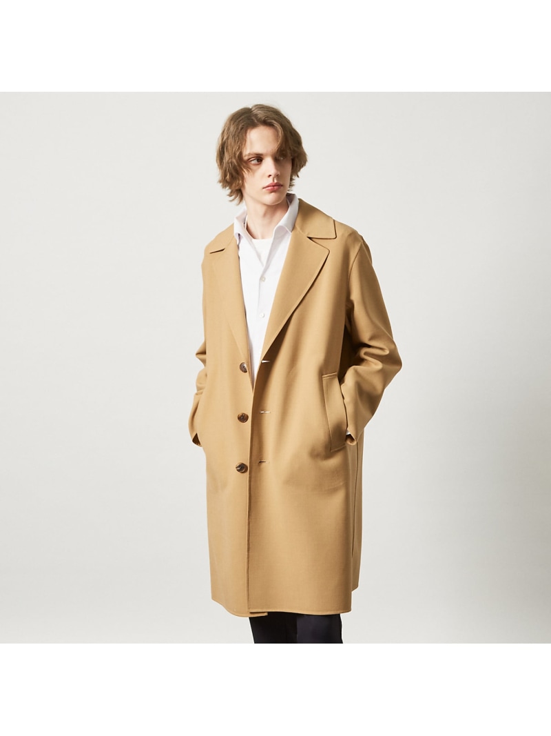 DESIGNWORKS 梳毛リバー バルカラー コート デザインワークス ジャケット・アウター チェスターコート ベージュ ブラック【送料無料】