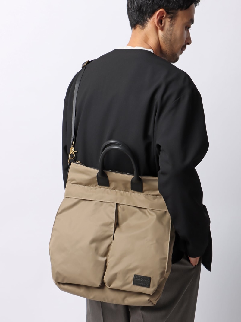 SUIT SQUARE ヘルメットバッグ YAK PAK別注 撥水 ナイロン スーツ スクエア バッグ その他のバッグ ベージュ【送料無料】| Fashion Men