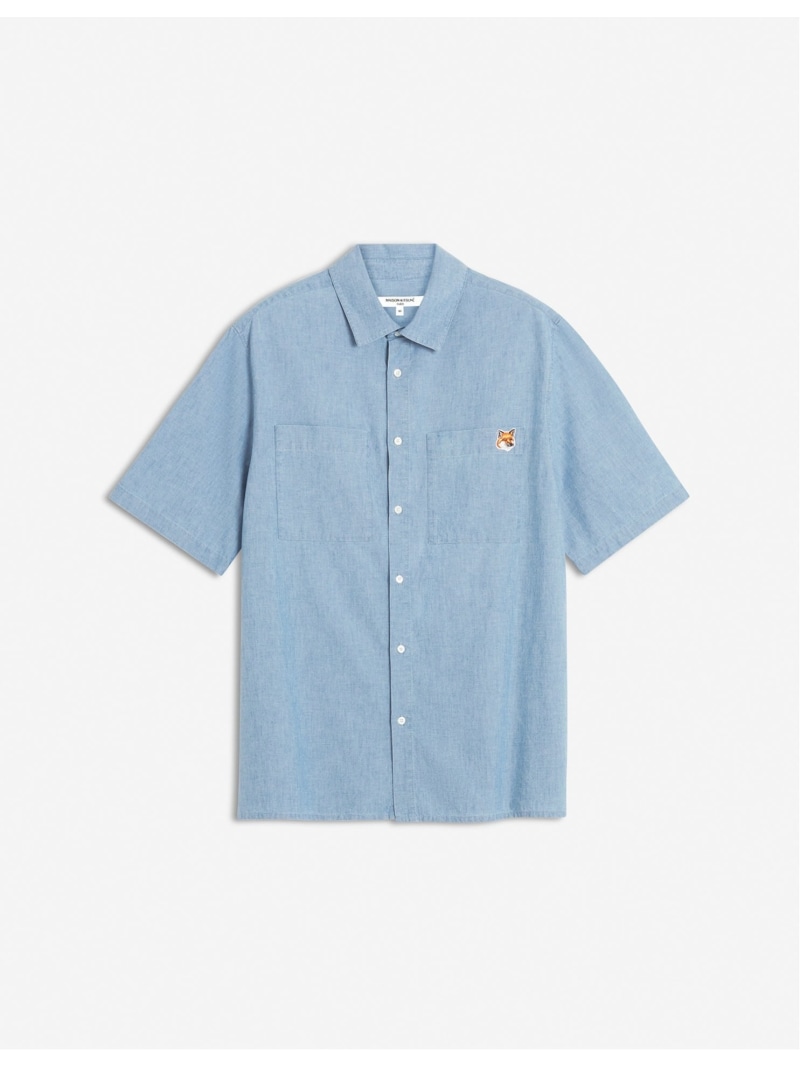 Maison Kitsune Maison Kitsune/(M)RELAXED SHORT SLEEVE SHIRT メゾン キツネ トップス シャツ・ブラウス ブルー【送料無料】