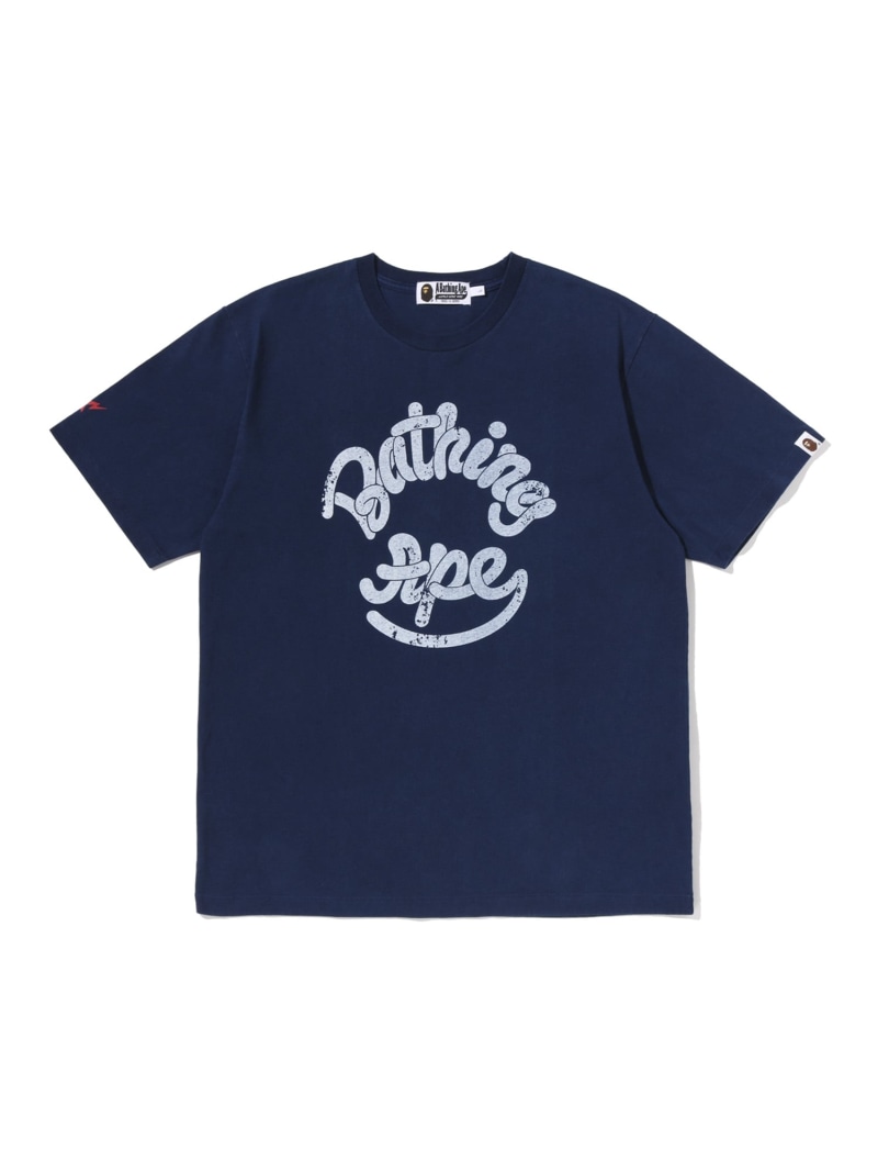 A BATHING APE LOGO INDIGO TEE ア ベイシング エイプ トップス カットソー・ティーシャツ 米国海軍【貨物輸送無料】