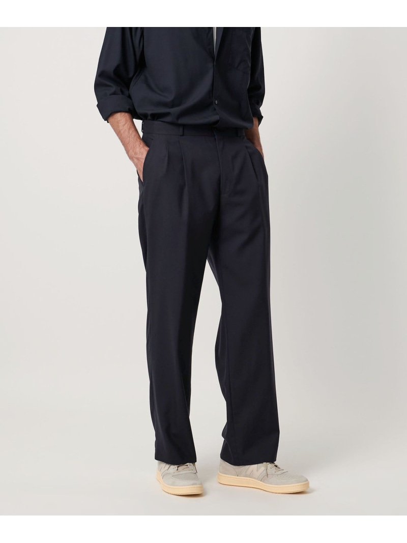 【SALE/40%OFF】UNITED ARROWS ワンフォーティー トロピカル 2プリーツワイドパンツ ユナイテッドアローズ アウトレット パンツ その他のパンツ ネイビー グレー【RBA_E】【送料無料】| Fashion Men