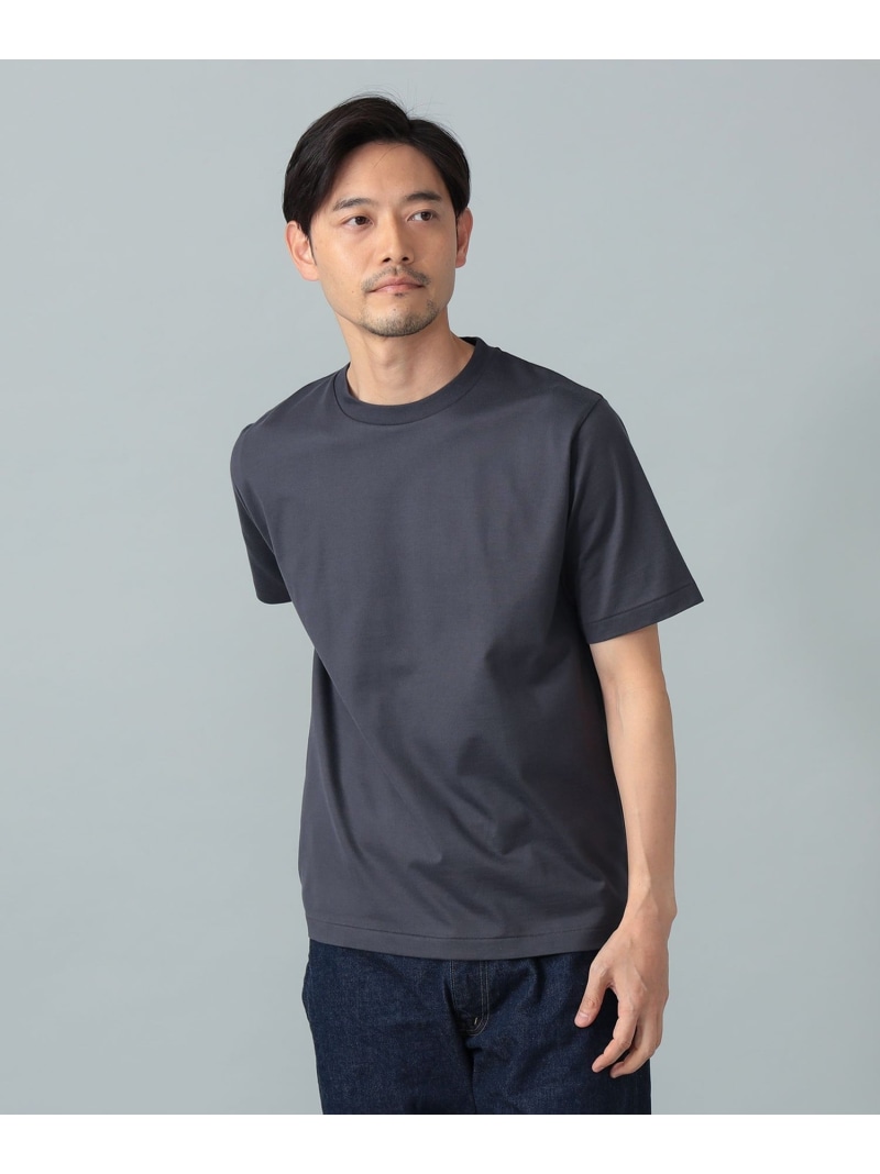 BEAMS F ファーストグレードスーピマコットン ショートスリーブ クルーネック レギュラーフィット Tシャツ ビームス メン トップス カットソー・Tシャツ ホワイト グレー ネイビー ブラック【送料無料】| Fashion Men