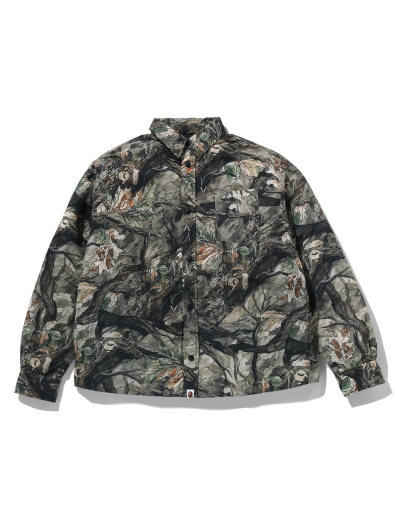 A BATHING APE TREE EDGE CAMO DOWN SHIRT JACKET ア ベイシング エイプ ジャケット・アウター ダウンジャケット・ダウンベスト ホワイト ブラウン【送料無料】