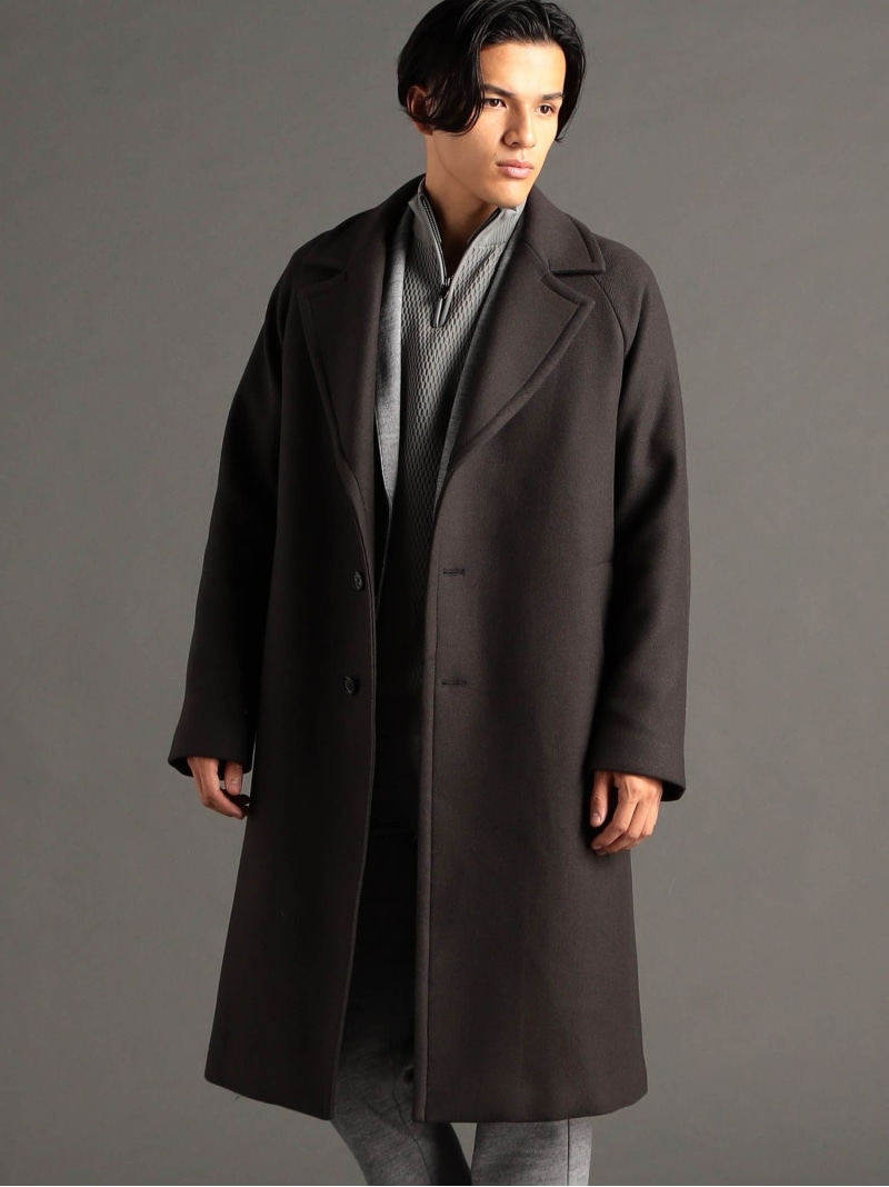 【SALE／46%OFF】MONSIEUR NICOLE MILIOR カシミヤ混ウールメルトン チェスターコート ニコル ジャケット・アウター チェスターコート グレー ブラック ベージュ【RBA_E】【送料無料】