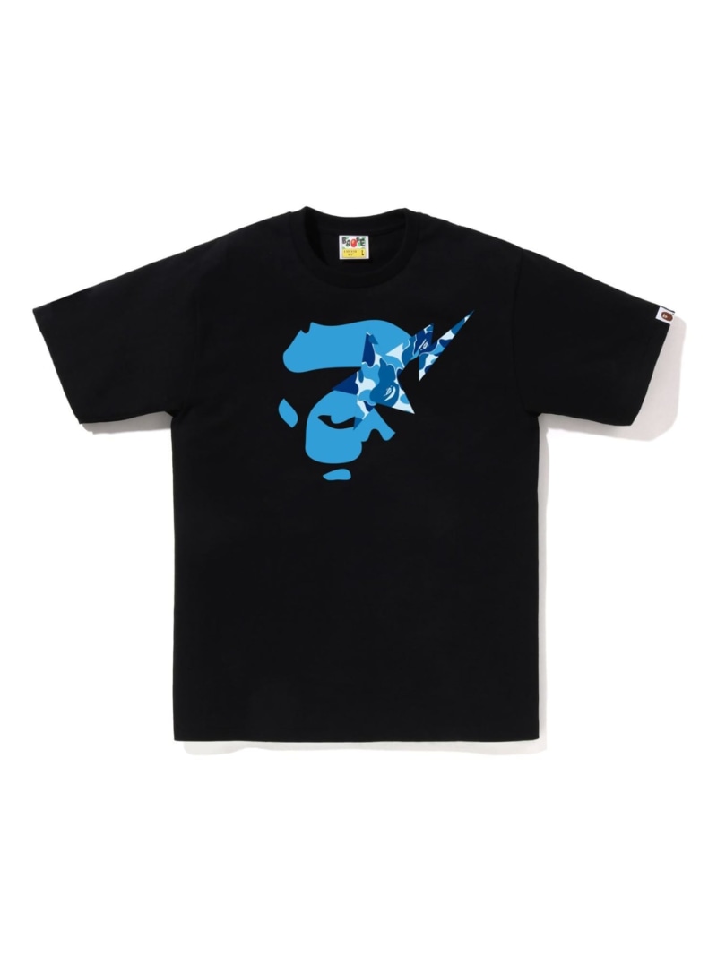 A BATHING APE ABC CAMO APE FACE STA TEE ア ベイシング エイプ トップス カットソー・Tシャツ ブラック ホワイト【送料無料】